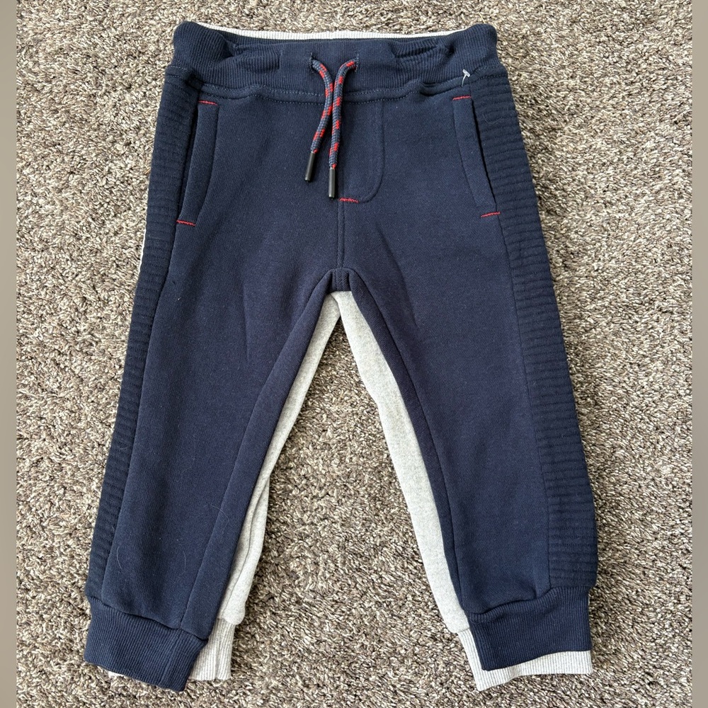 True Indigo Toddler Joggers in Navy and Gray, 3T